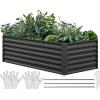 imageYITAHOME 6x3x2ft Large Raised Garden Bed Kit Galvanized Metal Planter Box with Gloves Ground Nails Support Rod Outdoor Above Ground Planters for Plants Vegetables Flowers Black