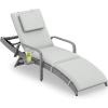 imageYITAHOME Wicker Chaise Lounge Set of 2 Outdoor PE Rattan Pool Lounge Chair with Adjustable Backrest and Removable Cushion ampamp Wheels for Poolside Deck Balcony Lawn GreyGrey