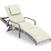 imageYITAHOME Wicker Chaise Lounge Set of 2 Outdoor PE Rattan Pool Lounge Chair with Adjustable Backrest and Removable Cushion ampamp Wheels for Poolside Deck Balcony Lawn GreyBeige