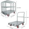 imageYITAHOME 2 in 1 Drywall Cart Heavy Duty Folding Platform Carts with Wheels Heavy Duty Platform Cart with Sides Steel Panel Truck Carts with 4 Hand Drails2200LBS