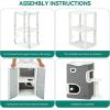 imageYIATHOME 2 Storey Cat House Cat Beds for Indoor Cats Small Cat Condo with Scratch Post and Hideaway Cave Modern Cat Cube Playhouse for Multi Kittens Extended Style Grey