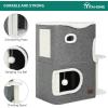 imageYIATHOME 2 Storey Cat House Cat Beds for Indoor Cats Small Cat Condo with Scratch Post and Hideaway Cave Modern Cat Cube Playhouse for Multi Kittens Extended Style Grey