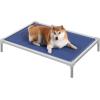 imageYITAHOME Cooling Elevated Dog Bed Chew Proof Raised Pet Cot with Aluminum Frame Breathable Textilene Mesh Enclosed Edges NonSlip Feet Durable Dog Bed for Indoors ampamp Outdoors Blue 32 InchBlue