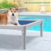 imageYITAHOME Cooling Elevated Dog Bed Chew Proof Raised Pet Cot with Aluminum Frame Breathable Textilene Mesh Enclosed Edges NonSlip Feet Durable Dog Bed for Indoors ampamp Outdoors Blue 32 InchBlue
