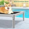 imageYITAHOME Cooling Elevated Dog Bed Chew Proof Raised Pet Cot with Aluminum Frame Breathable Textilene Mesh Enclosed Edges NonSlip Feet Durable Dog Bed for Indoors ampamp Outdoors Blue 32 InchBlack