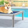 imageYITAHOME Cooling Elevated Dog Bed Chew Proof Raised Pet Cot with Aluminum Frame Breathable Textilene Mesh Enclosed Edges NonSlip Feet Durable Dog Bed for Indoors ampamp Outdoors Blue 32 InchBlue