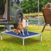 imageYITAHOME Cooling Elevated Dog Bed Chew Proof Raised Pet Cot with Aluminum Frame Breathable Textilene Mesh Enclosed Edges NonSlip Feet Durable Dog Bed for Indoors ampamp Outdoors Blue 32 InchBlue