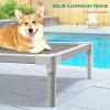 imageYITAHOME Cooling Elevated Dog Bed Chew Proof Raised Pet Cot with Aluminum Frame Breathable Textilene Mesh Enclosed Edges NonSlip Feet Durable Dog Bed for Indoors ampamp Outdoors Blue 32 InchGrey