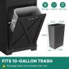 imageYITAHOME 10 Gallon Tilt Out Trash Can Cabinet Kitchen Trash Bin Cabinet Garbage Recycling Cabinet with Drawer Laundry Hamper Cabinet for Kitchen Laundry Room Bathroom WhiteBlack