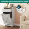 imageYITAHOME 10 Gallon Tilt Out Trash Can Cabinet Kitchen Trash Bin Cabinet Garbage Recycling Cabinet with Drawer Laundry Hamper Cabinet for Kitchen Laundry Room Bathroom WhiteOff White