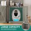 imageYITAHOME Large Cat Litter Box Furniture with Shelves and Charging Station Hidden for SelfCleaning Cat Litter Box Enclosure Wooden Cat Cabinet for Smart Litter Box Size Brown OakWash Grey