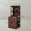 imageYITAHOME Large Cat Litter Box Furniture with Shelves and Charging Station Hidden for SelfCleaning Cat Litter Box Enclosure Wooden Cat Cabinet for Smart Litter Box Size Brown OakBrown Oak