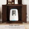 imageYITAHOME Large Cat Litter Box Furniture with Shelves and Charging Station Hidden for SelfCleaning Cat Litter Box Enclosure Wooden Cat Cabinet for Smart Litter Box Size Brown OakBrown Oak