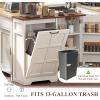 imageYITAHOME Tilt Out Trash Can Cabinet with Power Outlet 13 Gallon Kitchen Trash Bin Cabinet Garbage Recycling Cabinets with Storage Shelves Hidden Trash Cabinets for Kitchen Dining Room White OakSingle Trash Can