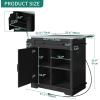 imageYITAHOME Kitchen Island with Stainless Steel Top ampamp Drop Leaf 42 Inch Kitchen Island on Wheels with Power Outlet Rolling Portable Mobile Kitchen Cart w Storage Drawer Cabinet Counter Metal Top Black42in
