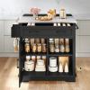 imageYITAHOME Kitchen Island with Stainless Steel Top ampamp Drop Leaf 42 Inch Kitchen Island on Wheels with Power Outlet Rolling Portable Mobile Kitchen Cart w Storage Drawer Cabinet Counter Metal Top Black42in