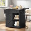 imageYITAHOME Kitchen Island with Stainless Steel Top ampamp Drop Leaf 42 Inch Kitchen Island on Wheels with Power Outlet Rolling Portable Mobile Kitchen Cart w Storage Drawer Cabinet Counter Metal Top Black42in