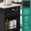 imageYITAHOME Kitchen Island with Stainless Steel Top ampamp Drop Leaf 42 Inch Kitchen Island on Wheels with Power Outlet Rolling Portable Mobile Kitchen Cart w Storage Drawer Cabinet Counter Metal Top Black47in