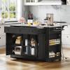 imageYITAHOME Kitchen Island with Stainless Steel Top ampamp Drop Leaf 42 Inch Kitchen Island on Wheels with Power Outlet Rolling Portable Mobile Kitchen Cart w Storage Drawer Cabinet Counter Metal Top Black60in
