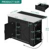 imageYITAHOME Kitchen Island with Stainless Steel Top ampamp Drop Leaf 42 Inch Kitchen Island on Wheels with Power Outlet Rolling Portable Mobile Kitchen Cart w Storage Drawer Cabinet Counter Metal Top Black47in