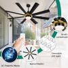 imageYITAHOME 60 Inch Large Ceiling Fan with Light and Remote App Control Dimmable Modern Ceiling Fans for Indoor Black Gold ceiling fan with Reversible Quiet DC Motor 8 Blades with 6 Speed60 inch