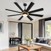 imageYITAHOME 60 Inch Large Ceiling Fan with Light and Remote App Control Dimmable Modern Ceiling Fans for Indoor Black Gold ceiling fan with Reversible Quiet DC Motor 8 Blades with 6 Speed60 inch