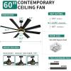 imageYITAHOME 60 Inch Large Ceiling Fan with Light and Remote App Control Dimmable Modern Ceiling Fans for Indoor Black Gold ceiling fan with Reversible Quiet DC Motor 8 Blades with 6 Speed60 inch