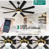 imageYITAHOME 60 Inch Large Ceiling Fan with Light and Remote App Control Dimmable Modern Ceiling Fans for Indoor Black Gold ceiling fan with Reversible Quiet DC Motor 8 Blades with 6 Speed60 inch
