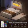 imageYITAHOME Bed with Trundle Twin Size Bed Frame with Bookcase Daybed Storage Headboard and Charging Station RGB LED Lights Bed with Wooden Support for Bedroom No Box Spring Needed Noise Free WhiteWhite