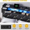 imageYITAHOME Full Size Bed Frame with 2 Storage Drawers and Storage Headboard Upholstered Platform with Charging Station and LED Light No Box Spring Needed Noise Free Easy Assembly PU Leather BlackPu Leather Black