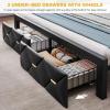 imageYITAHOME Full Size Bed Frame with 2 Storage Drawers and Storage Headboard Upholstered Platform with Charging Station and LED Light No Box Spring Needed Noise Free Easy Assembly PU Leather BlackPu Leather Black