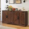 imageYITAHOME 62quot Sideboard Buffet Cabinet with Storage Farmhouse Coffee Bar Cabinet Kitchen Storage Cabinets with Adjustable Shelves for Dinning Room Kitchen Dark Walnut62 W