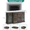 imageYITAHOME Farmhouse TV Stand for TVs up to 65quot 59quot Entertainment Center with 2 Large Drawers ampamp Doors Rustic TV Media Console for Living Room Dark GreyDark Rustic Oak