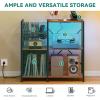imageYITAHOME Record Player Stand with Storage MultiStorage Shelving Integrated Power Strip ampamp RGB Light Strip  Organizer for Vinyl Records CDs and Audio Equipment