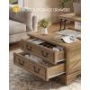 imageYITAHOE Lift Top Coffee Table with Storage 2 Drawers Square Coffee Tables for Living Room Farmhouse Coffee Table with Large Hidden Storage Compartment Rustic BrownRustic Brown