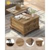 imageYITAHOE Lift Top Coffee Table with Storage 2 Drawers Square Coffee Tables for Living Room Farmhouse Coffee Table with Large Hidden Storage Compartment Rustic BrownRustic Brown