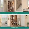 imageYITAHOME 39quot Farmhouse Hall Tree with Entryway Bench Wood Coat Rack with Storage Shelves 5 Coat Hooks 6 Shoe Cubbies wAdjustable Shelves Rustic Hall Tree for Entryway Hallway Foyer Narrow BrownBrown