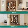 imageYITAHOME 39quot Farmhouse Hall Tree with Entryway Bench Wood Coat Rack with Storage Shelves 5 Coat Hooks 6 Shoe Cubbies wAdjustable Shelves Rustic Hall Tree for Entryway Hallway Foyer Narrow BrownBrown