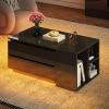 imageYITAHOME LED Coffee Table with Storage 4 Drawers Modern Coffee Tables for Living Room Wooden Rectangle Extendable Center Table with Open Shelves ampamp Sliding Tabletop 35quot 61quot for Home Office BlackBlack