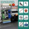 imageYITAHOME MultiFunctional Sports Organizer for Garage Golf Gear Storage Rack for 3 Bags and Clubs Ball Storage Bins with Wheels MultiLayer Sports Equipment Rack with Hooks5in1