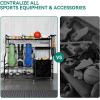 imageYITAHOME MultiFunctional Sports Organizer for Garage Golf Gear Storage Rack for 3 Bags and Clubs Ball Storage Bins with Wheels MultiLayer Sports Equipment Rack with Hooks3in1