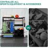 imageYITAHOME MultiFunctional Sports Organizer for Garage Golf Gear Storage Rack for 3 Bags and Clubs Ball Storage Bins with Wheels MultiLayer Sports Equipment Rack with Hooks5in1