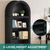 imageYITAHOME Arched Bookshelf 685quot Tall Bookcase 5Tier Arched Bookcase with Storage Open Display Rack with Adjustable Shelves for Living Room and Home Office BlackMedium with Shelves