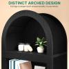 imageYITAHOME Arched Bookshelf 685quot Tall Bookcase 5Tier Arched Bookcase with Storage Open Display Rack with Adjustable Shelves for Living Room and Home Office BlackMedium with Shelves