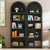 imageYITAHOME Arched Bookshelf 685quot Tall Bookcase 5Tier Arched Bookcase with Storage Open Display Rack with Adjustable Shelves for Living Room and Home Office BlackMedium with Shelves