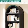 imageYITAHOME Arched Bookshelf 685quot Tall Bookcase 5Tier Arched Bookcase with Storage Open Display Rack with Adjustable Shelves for Living Room and Home Office BlackLarge with Cabinet