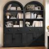 imageYITAHOME Arched Bookshelf 685quot Tall Bookcase 5Tier Arched Bookcase with Storage Open Display Rack with Adjustable Shelves for Living Room and Home Office BlackLarge with Cabinet