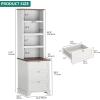 imageYITAHOME Bookcase with Drawers 71quot Tall Bookshelf with Storage ampamp Adjustable Shelves Wood Display Book Shelf Organizer with 3 File Drawers for Living Room Bedroom Home Office WhiteWhite