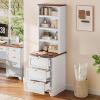 imageYITAHOME Bookcase with Drawers 71quot Tall Bookshelf with Storage ampamp Adjustable Shelves Wood Display Book Shelf Organizer with 3 File Drawers for Living Room Bedroom Home Office WhiteWhite
