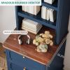 imageYITAHOME Bookcase with Drawers 71quot Tall Bookshelf with Storage ampamp Adjustable Shelves Wood Display Book Shelf Organizer with 3 File Drawers for Living Room Bedroom Home Office WhiteNavy Blue